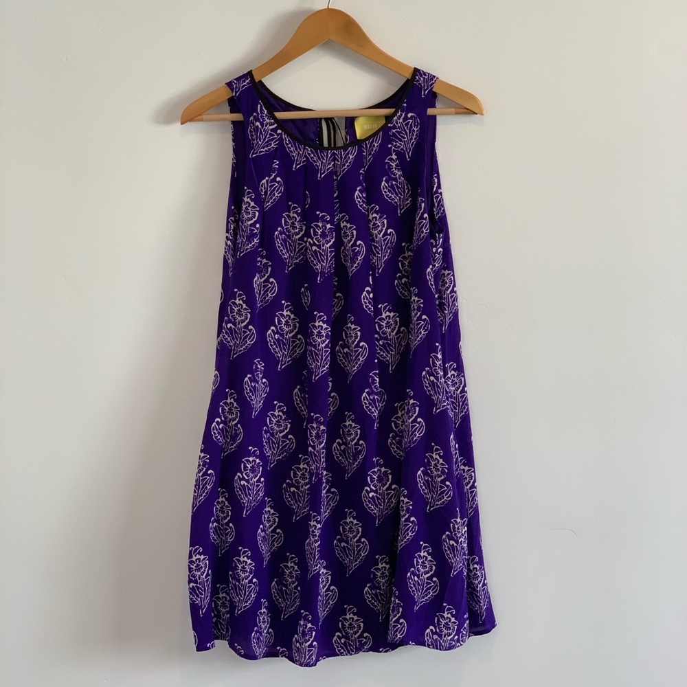 Anthropologie Maeve 100% Silk Floral Dress, XS